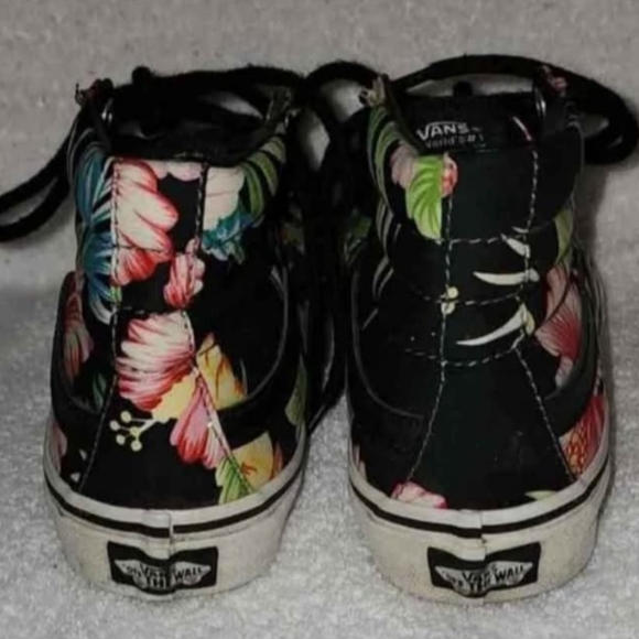 Tropical Hibiscus Vans Hightops Mens size 4.5 womens size 6 - Picture 3 of 4